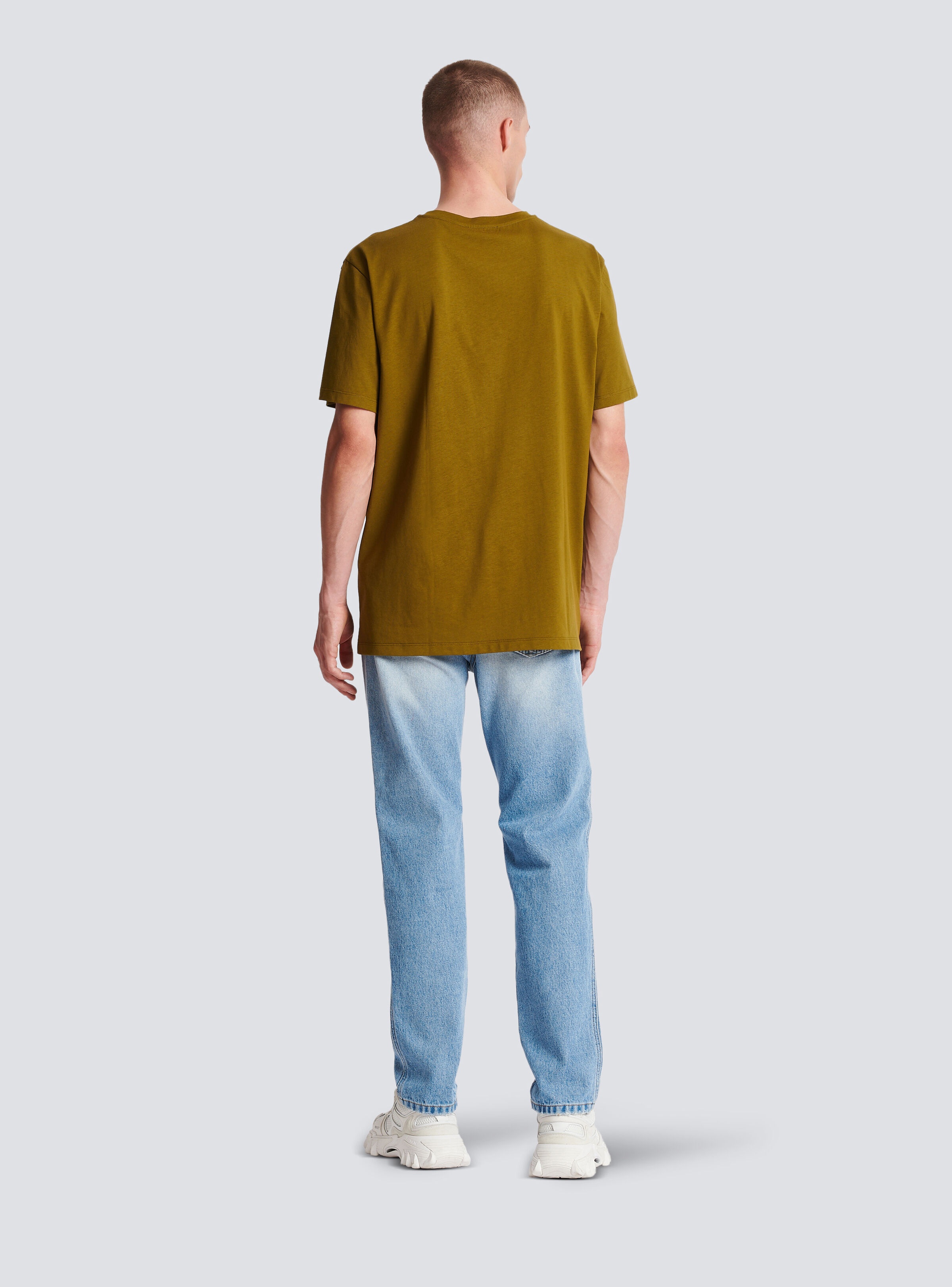 T-shirt in eco-responsible cotton with reflective Balmain logo - 4