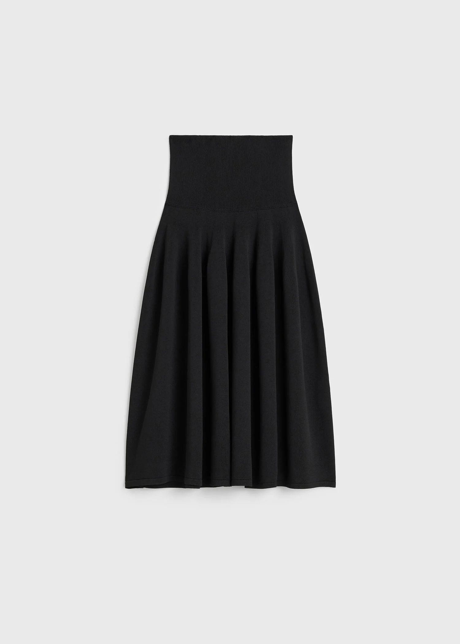 Ribbed waist skirt black - 1