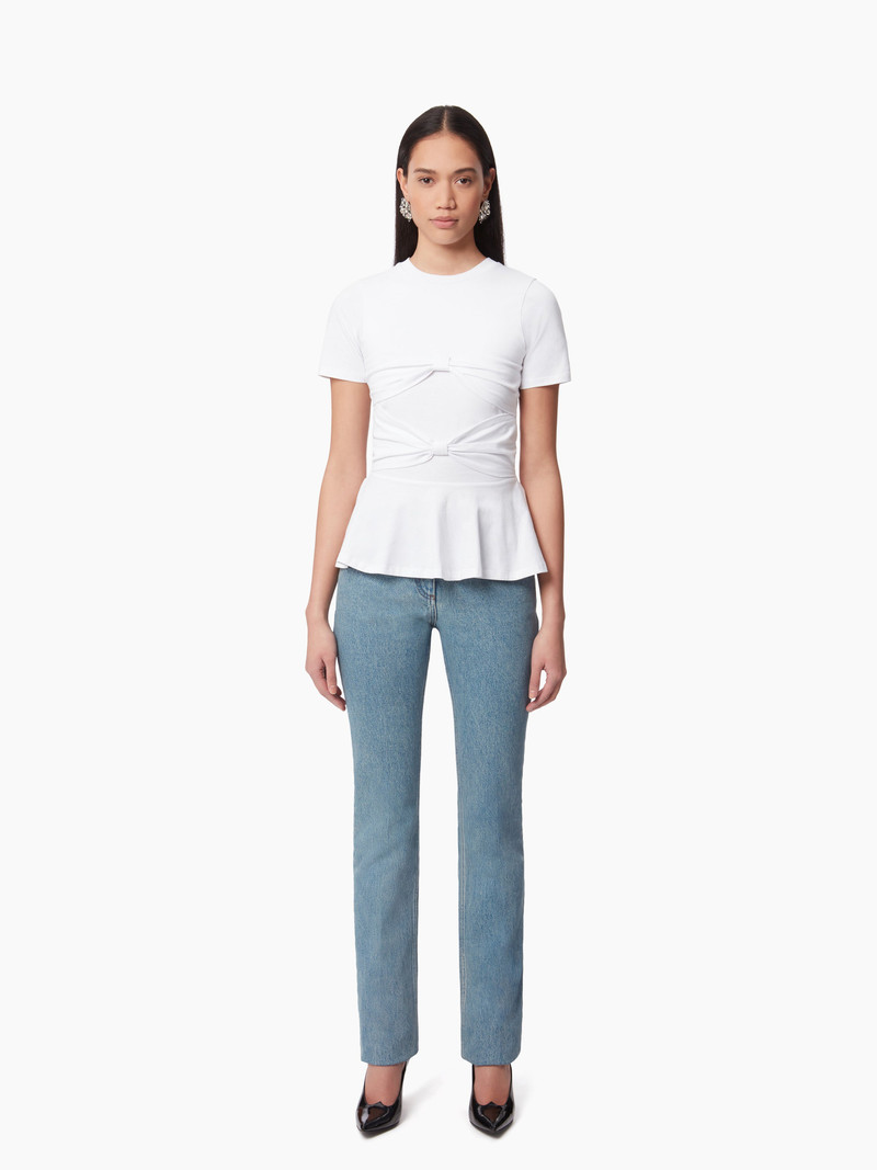 PEPLUM T-SHIRT WITH BOW DETAIL 1