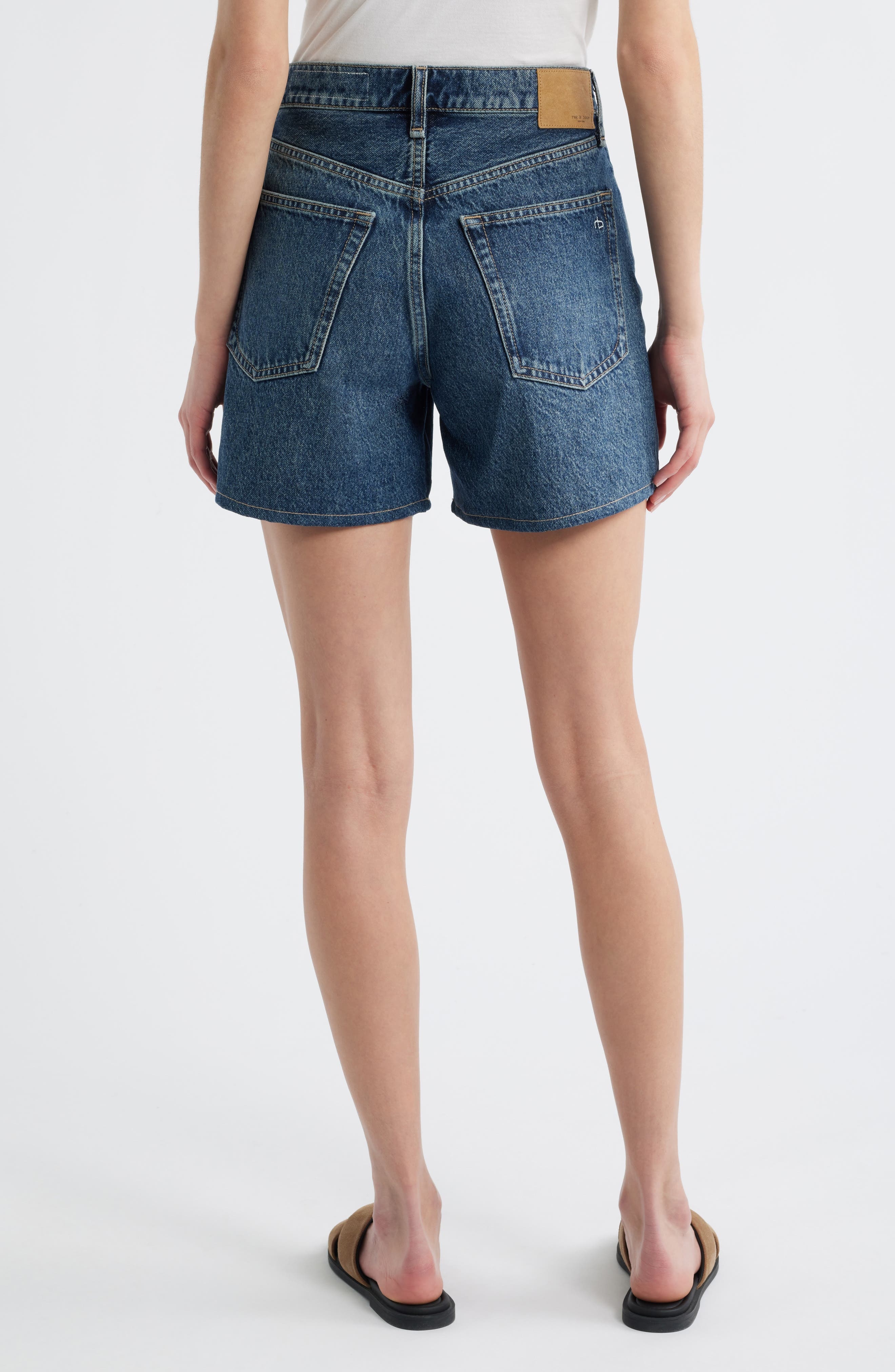 rag & bone Kaia High Waist Relaxed Fit Denim Shorts in Adeline at Nordstrom - 2