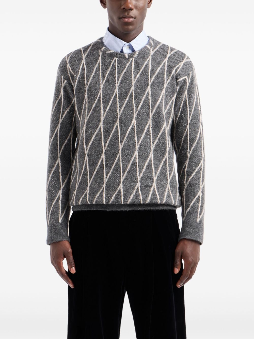 diamond-intarsia jumper - 2