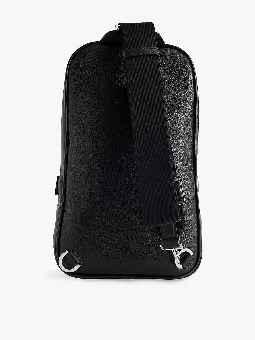 Logo-Embroidered Leather Cross-Body Backpack - 4