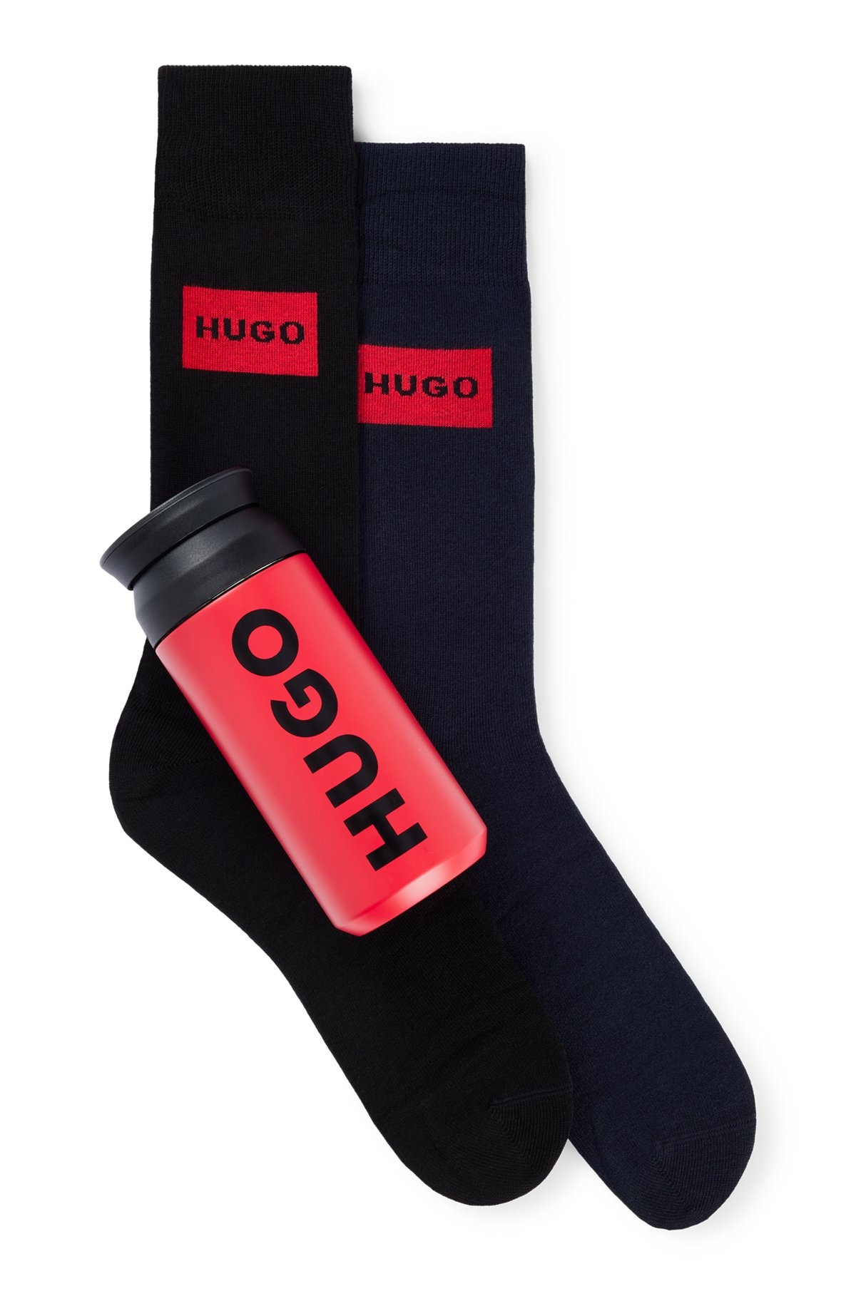 TWO-PACK OF BRANDED SOCKS AND WATER BOTTLE SET - 1
