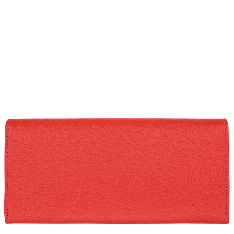 Longchamp Le Roseau Long continental wallet Vermilion - Leather outlook