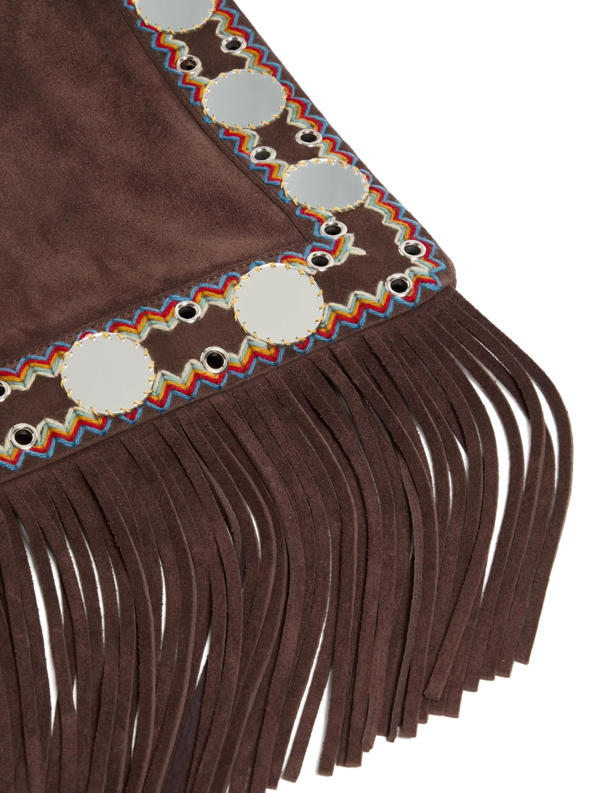 NELLCÔTE SUEDE SHOULDER BAG WITH FRINGES - 6