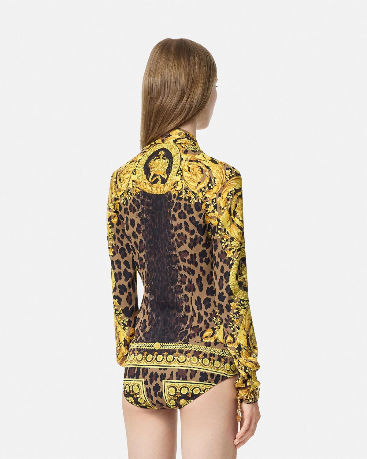 Wild Barocco Silk Draped Bodysuit - 5