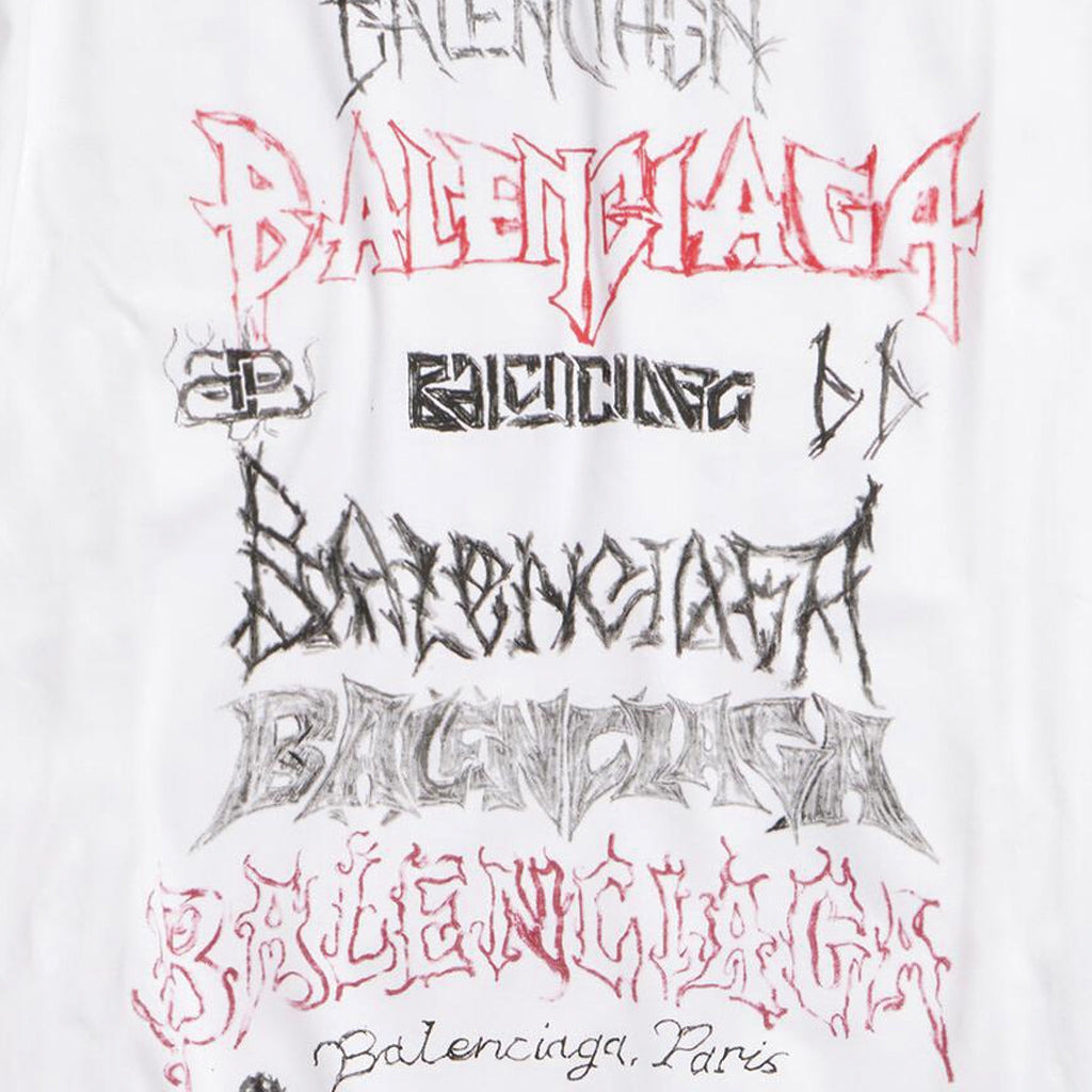 Balenciaga Diy Metal T-shirt 'White Black Red' 641675TPVO29065 - 5