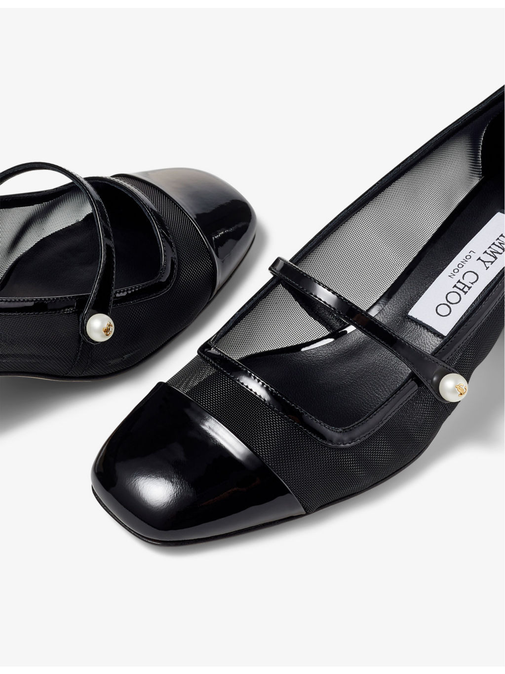 Elisa 45 mesh and patent-leather heeled courts - 5