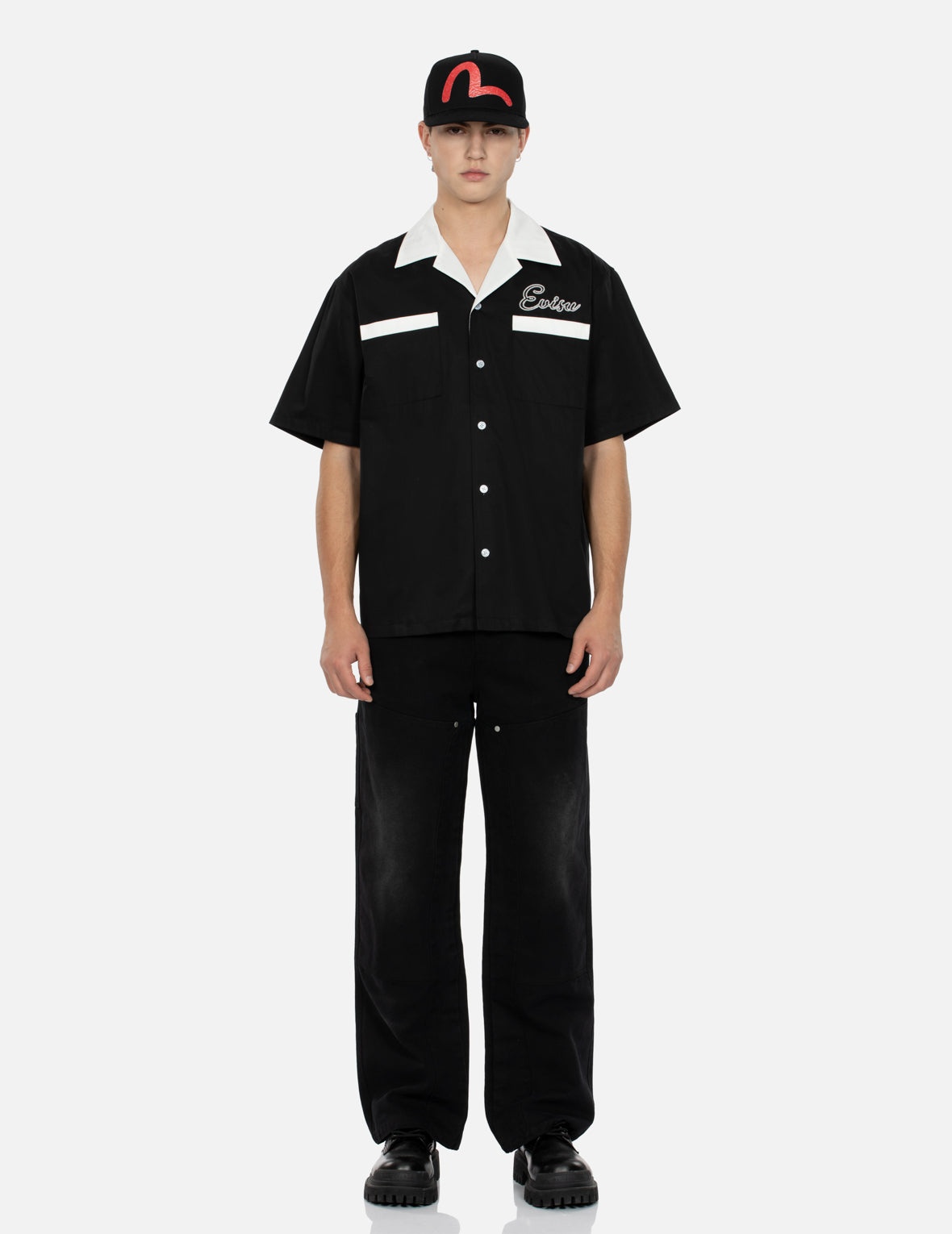 Chain-Stitched Embroidery Logo Boxy Tencel Shirt - 5