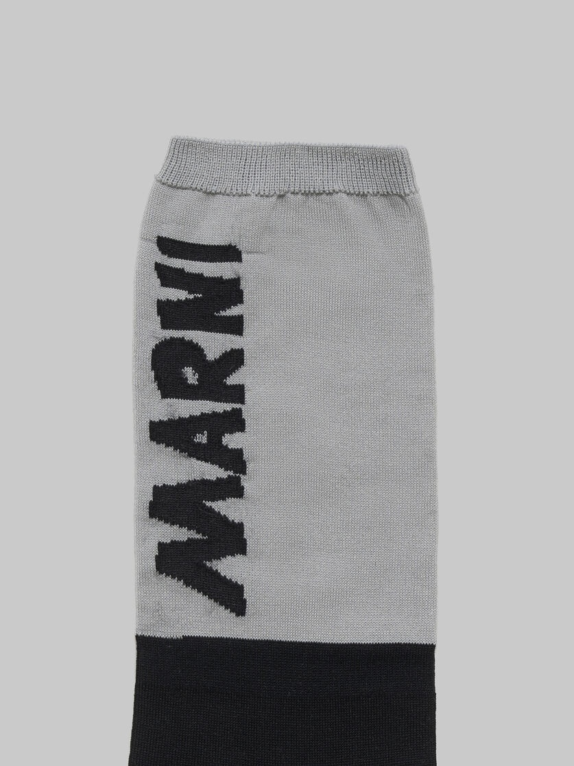 BLACK AND BEIGE SOCKS WITH MARNI LOGO - 3