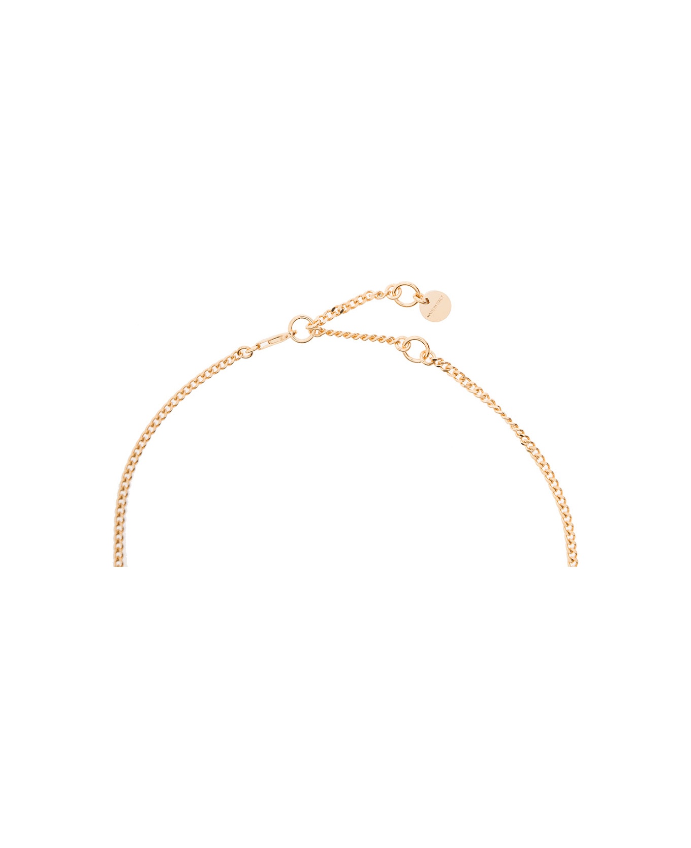 Gold-tone Le Chaine Necklace With Logo Plaque In Brass Woman - 3