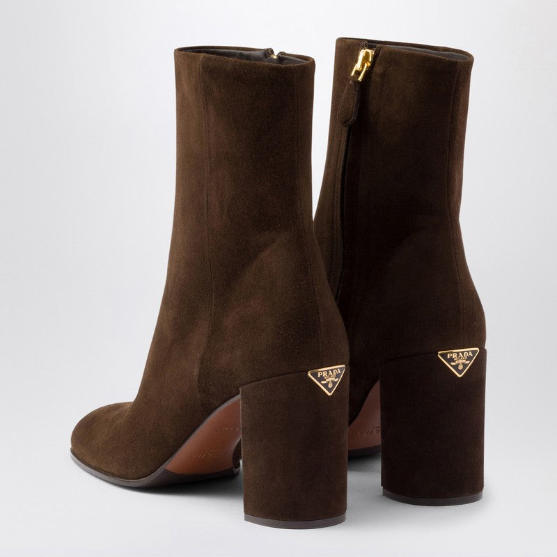 Prada Dark Brown Suede Boot Women - 2