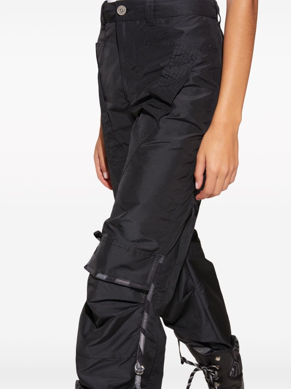 patterned-trim taffeta cargo trousers - 5