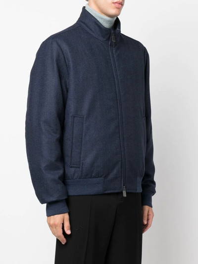 Canali high-neck wool bomber jacket outlook