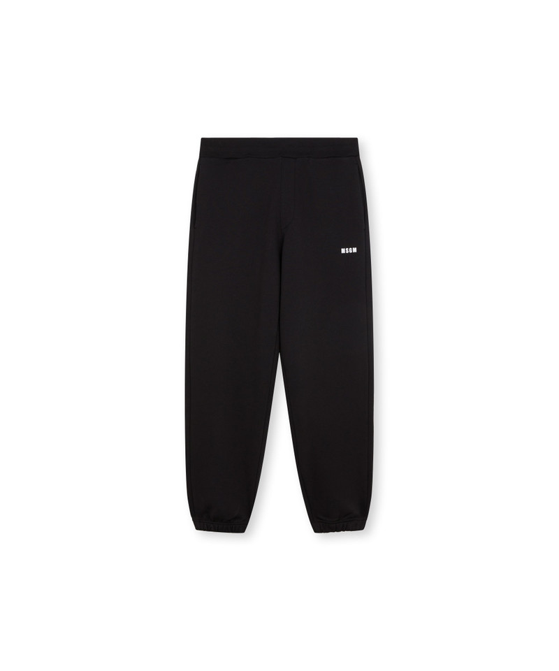 Solid colour cotton track pants - 1