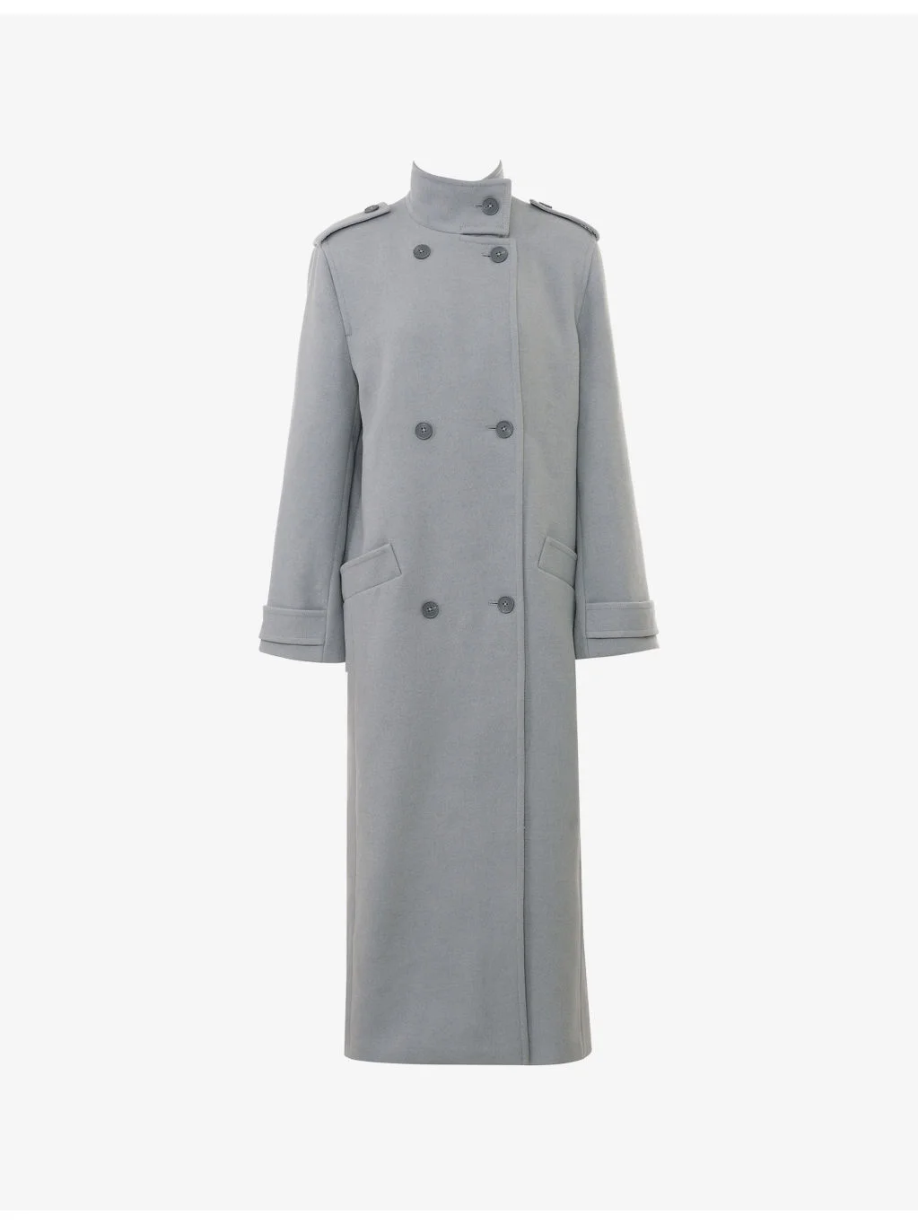 Sander Funnel-Neck Double-Breasted Woven Coat - 1