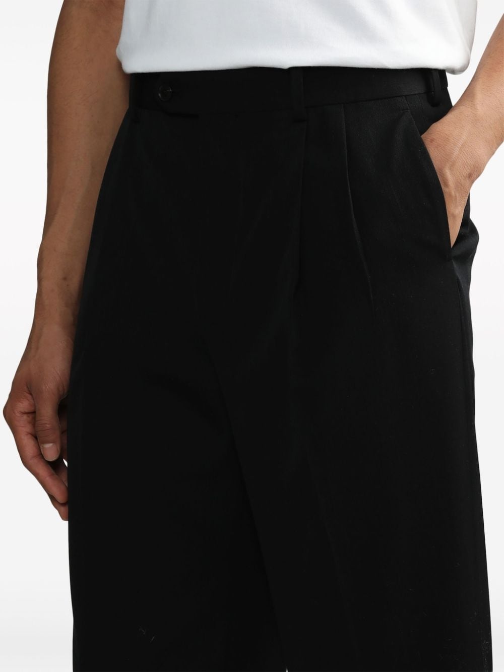 wool straight-leg trousers - 5