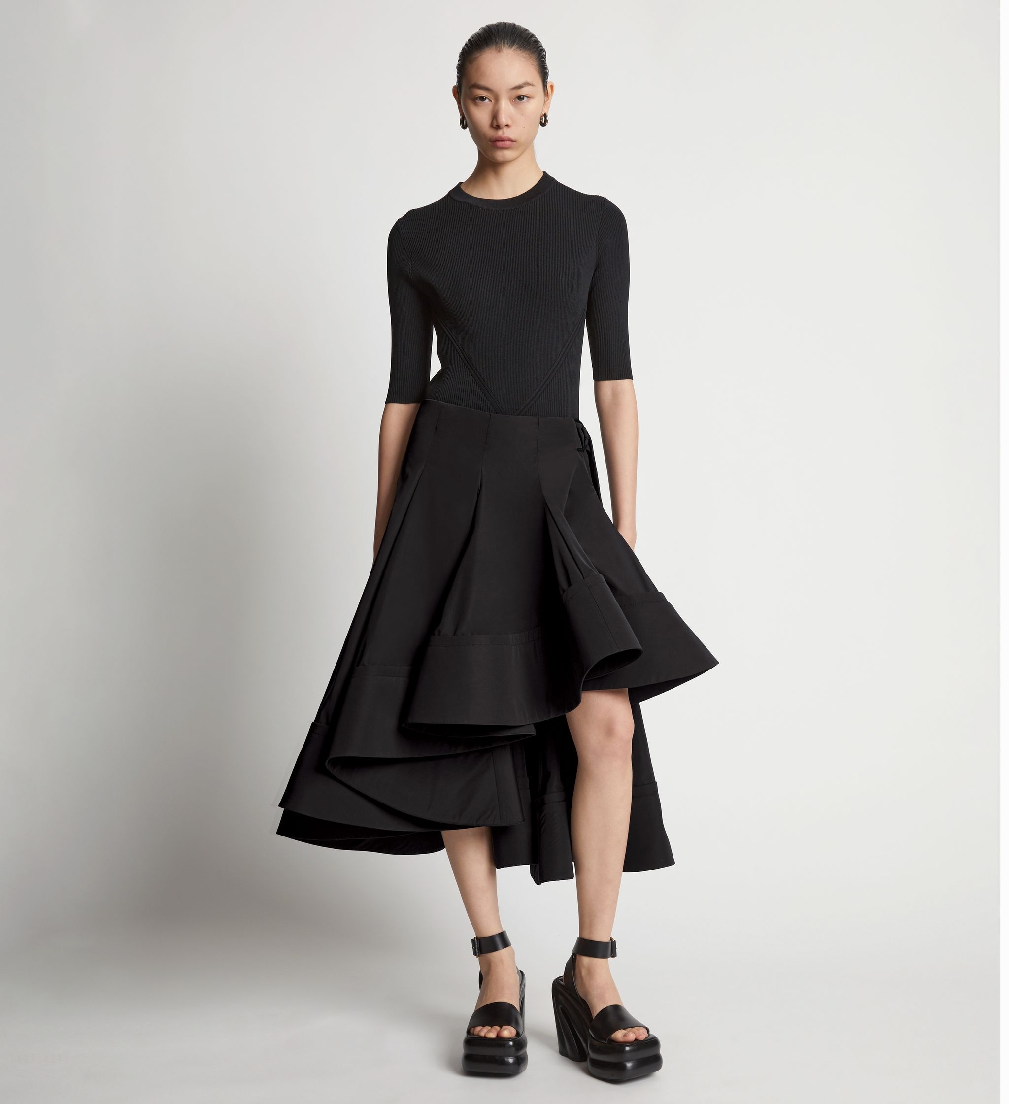 Technical Cotton Layered Skirt - 2