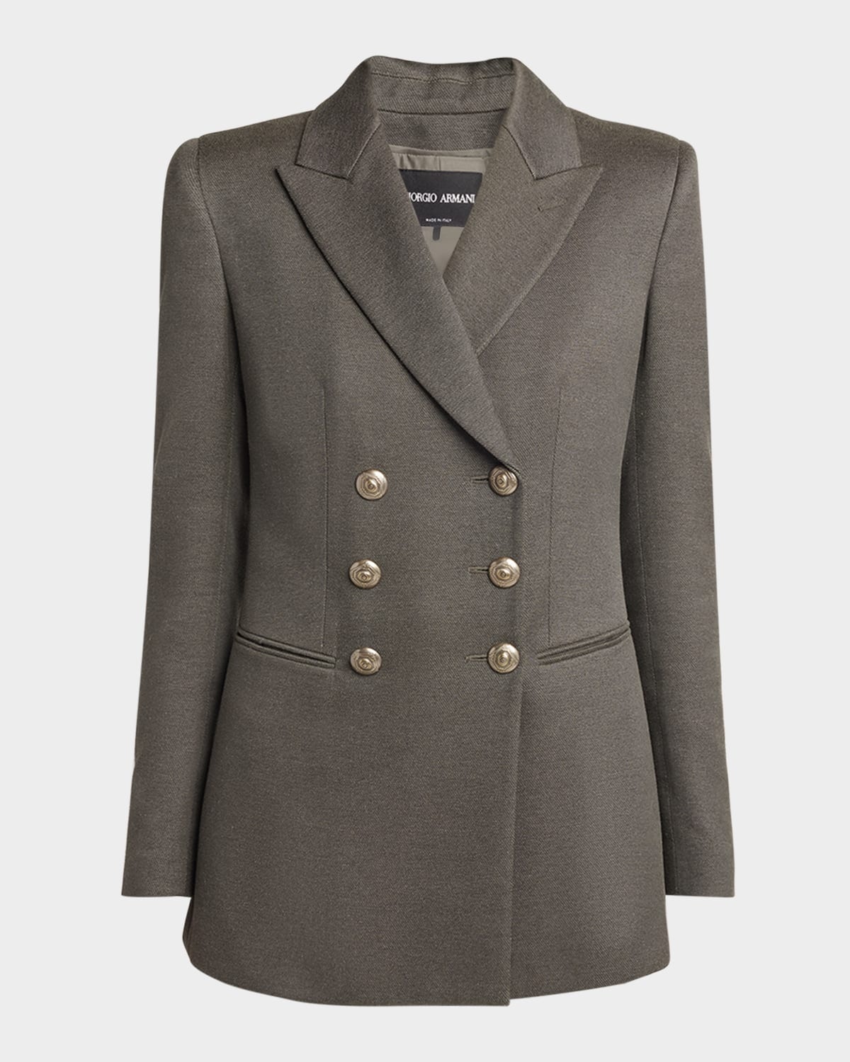 Silk Cotton Double-Breasted Blazer - 1