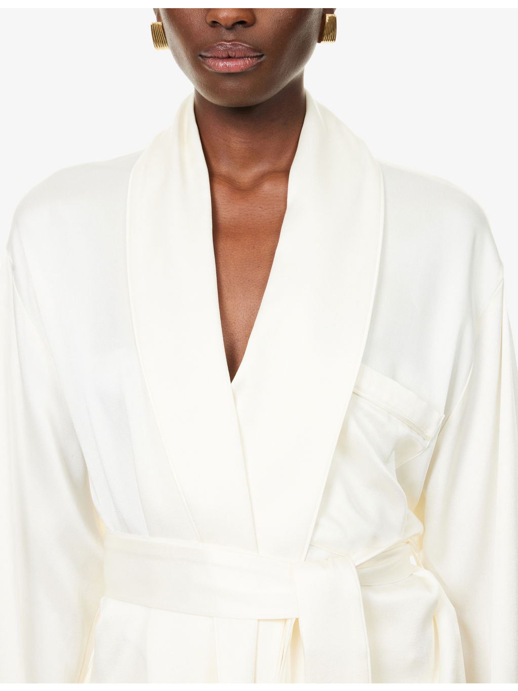 Wrap Belted Woven Blouse - 5