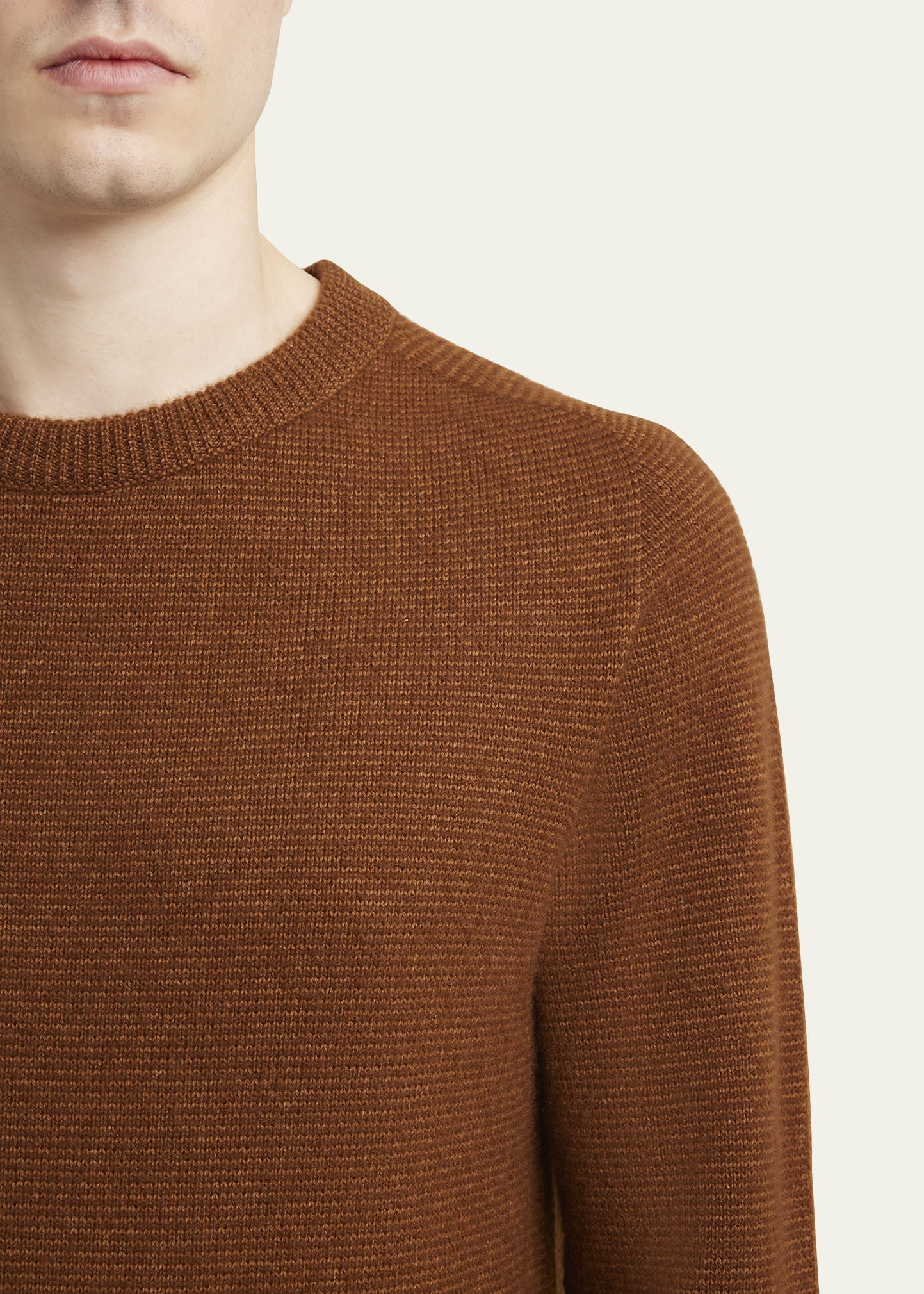 Men's Cashmere and Silk Knit Crewneck Sweater - 5