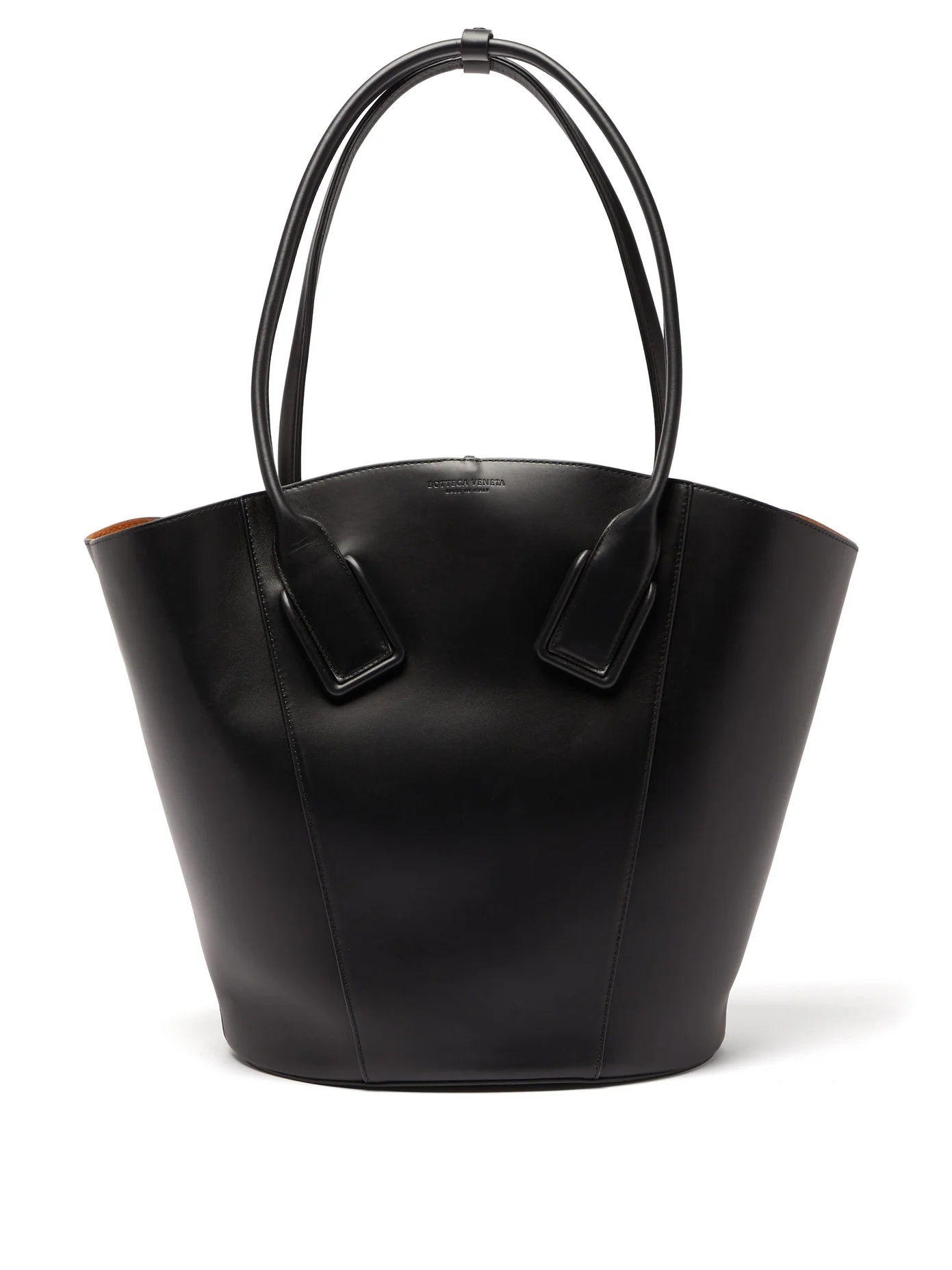 Basket large leather tote bag - 1