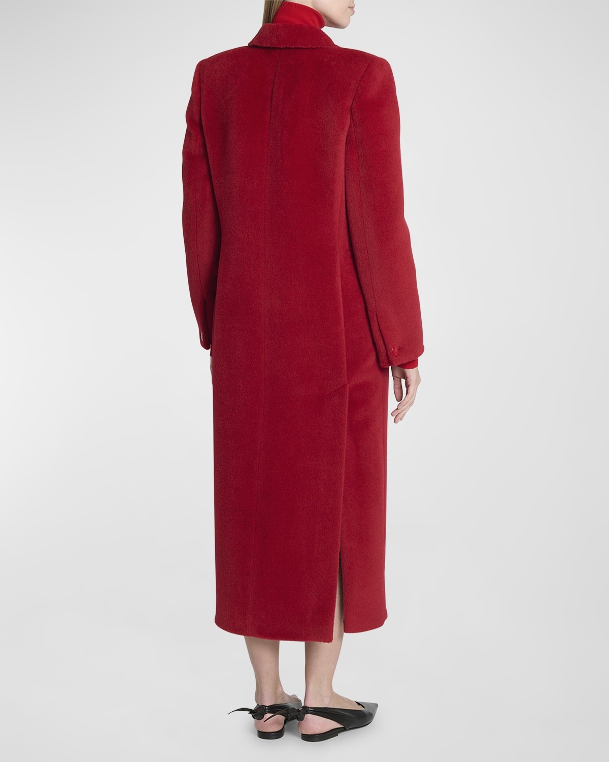 Long Single-Breasted Wool Coat - 6