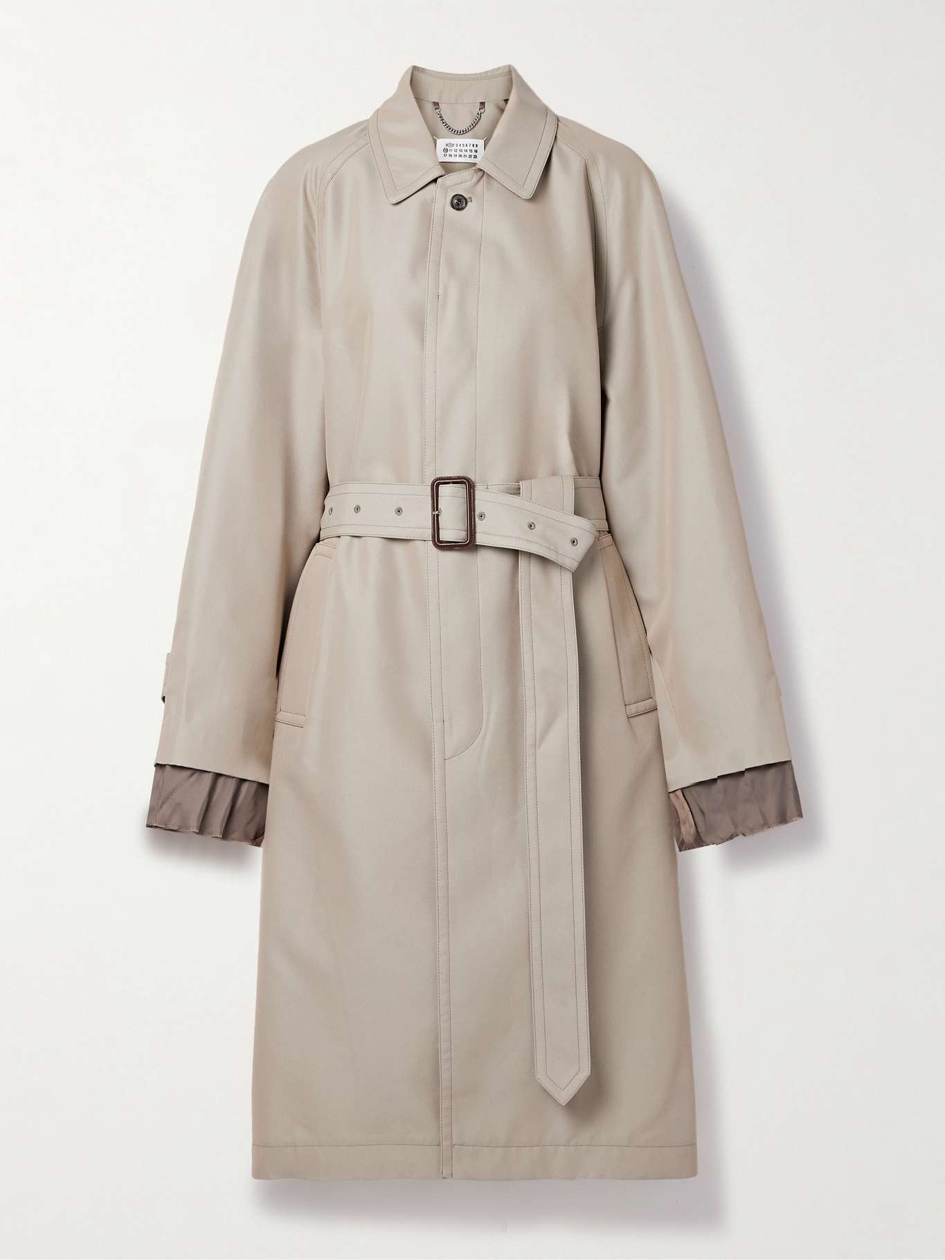 Belted cotton-blend gabardine trench coat - 1