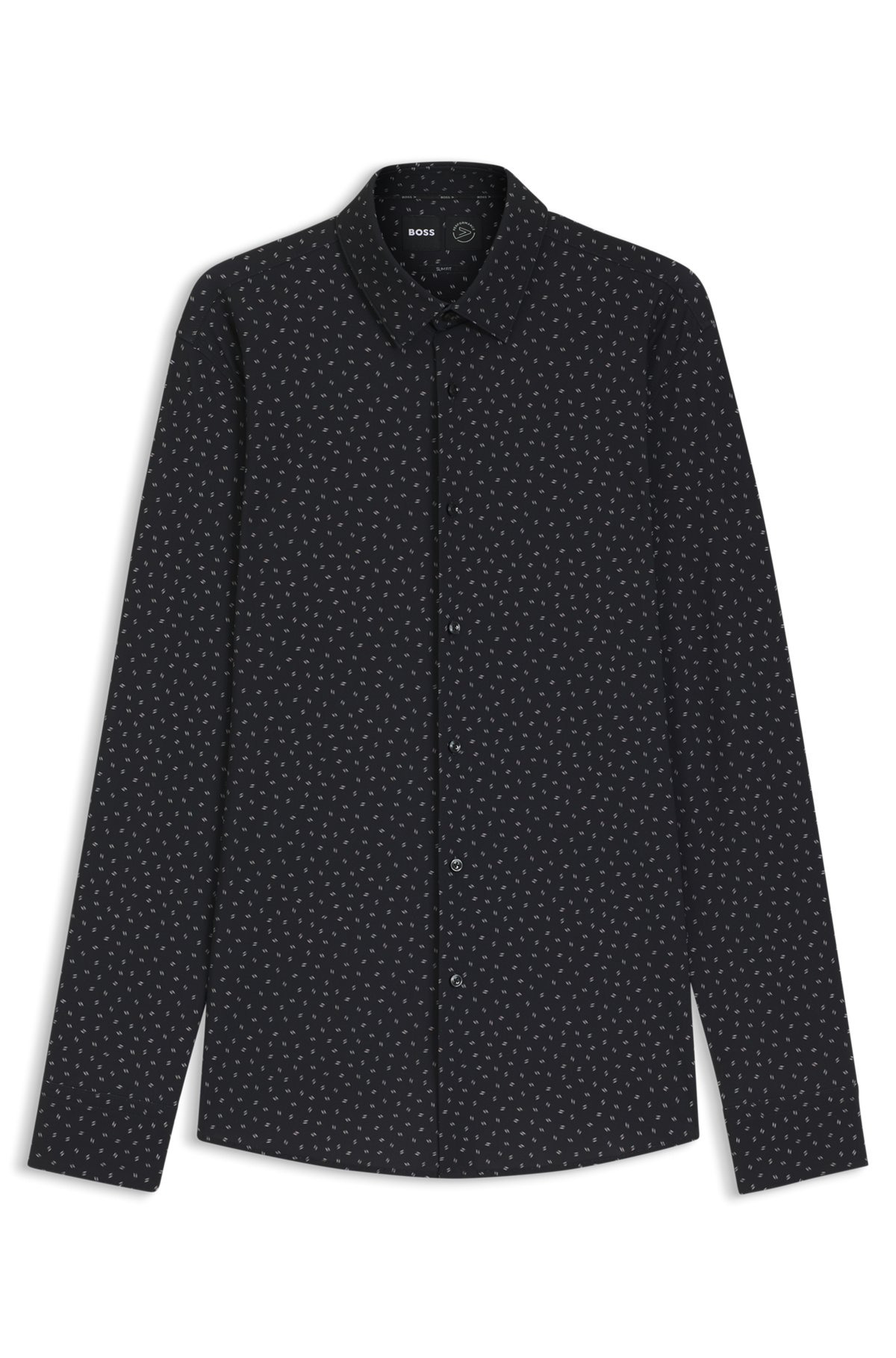 SLIM-FIT SHIRT IN PRINTED PERFORMANCE-STRETCH JERSEY - 1