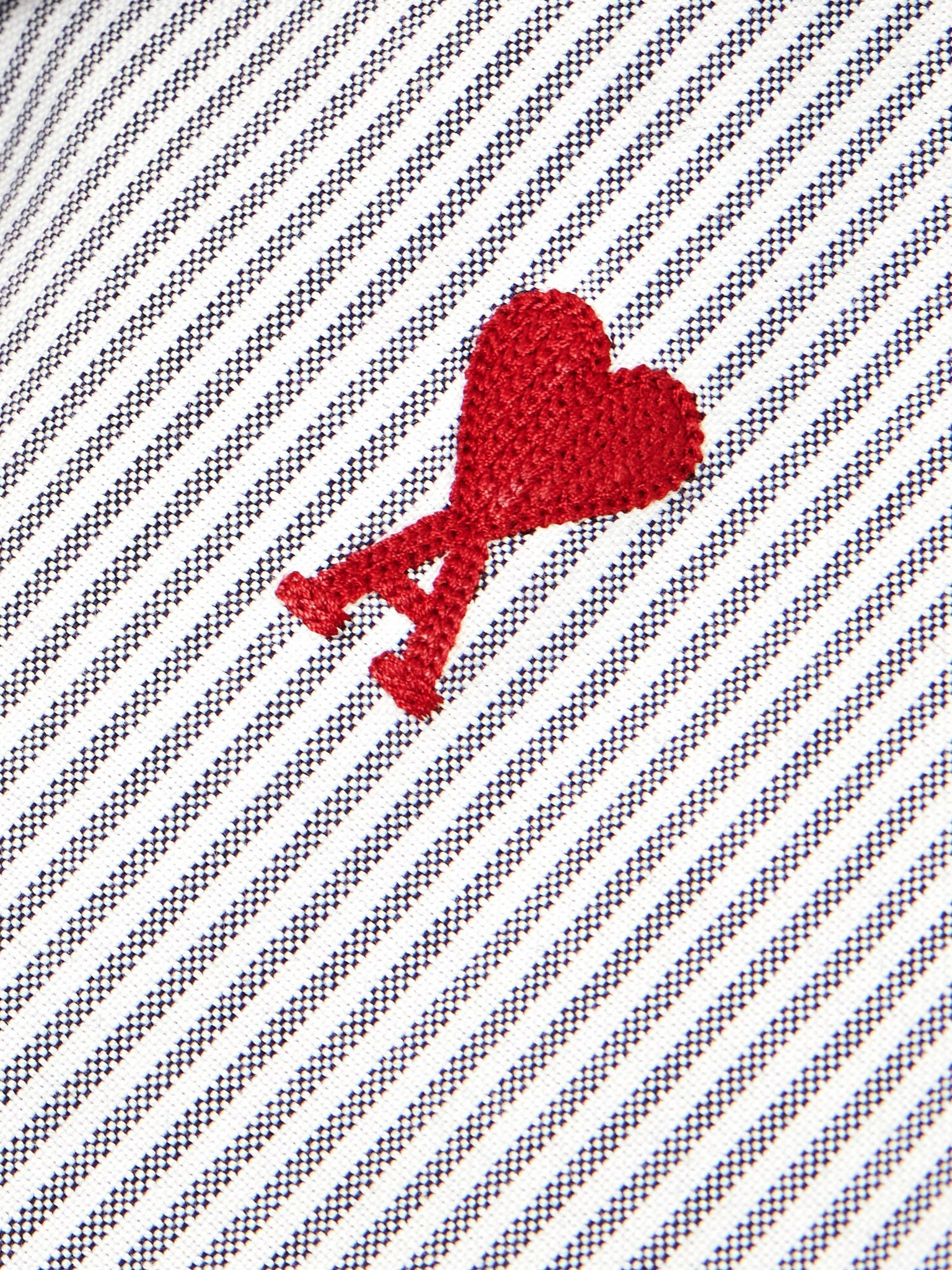 ADC embroidered striped cotton-poplin shirt White - 5