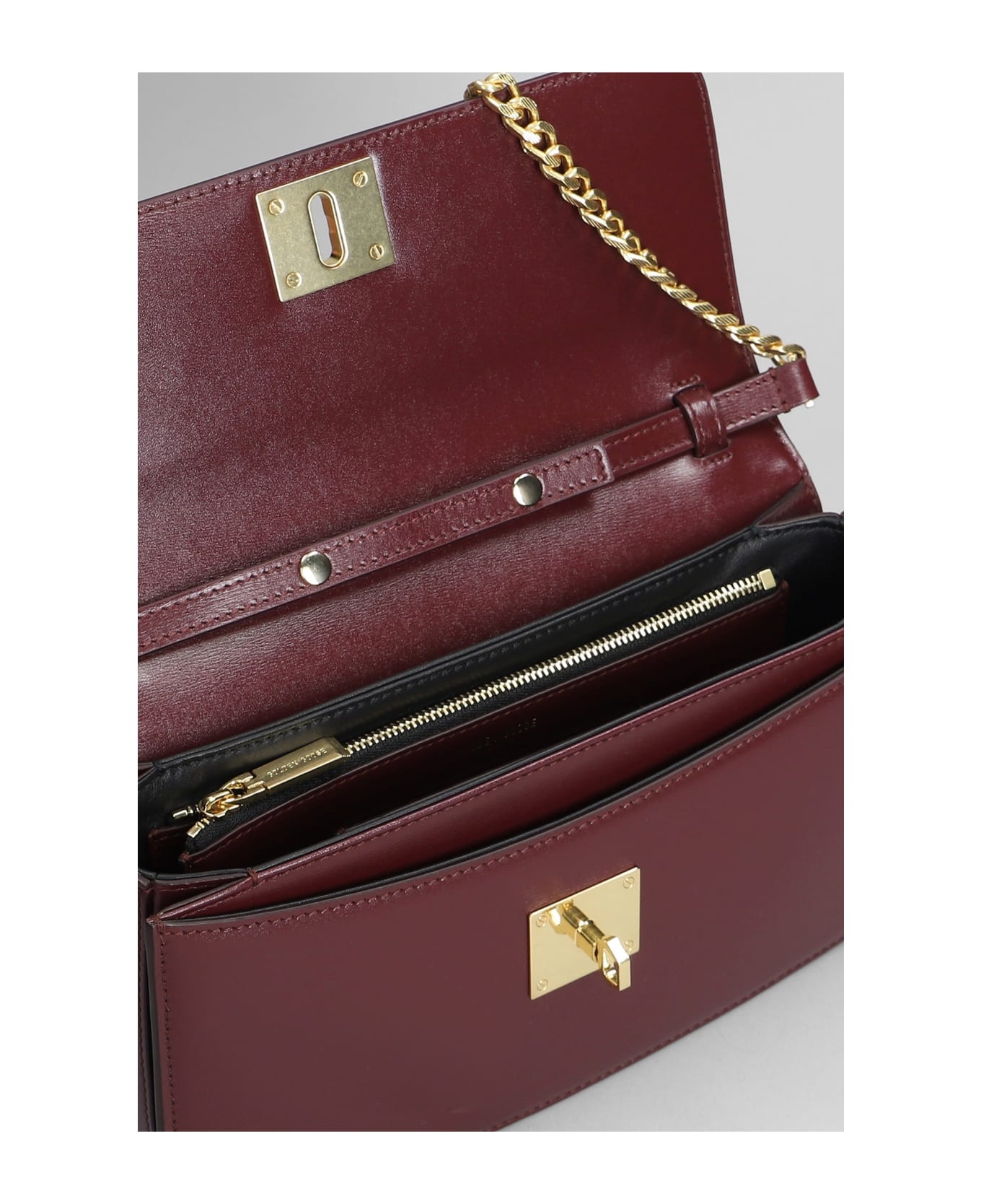 'gioia' Burgundy Leather Crossbody Bag - 4