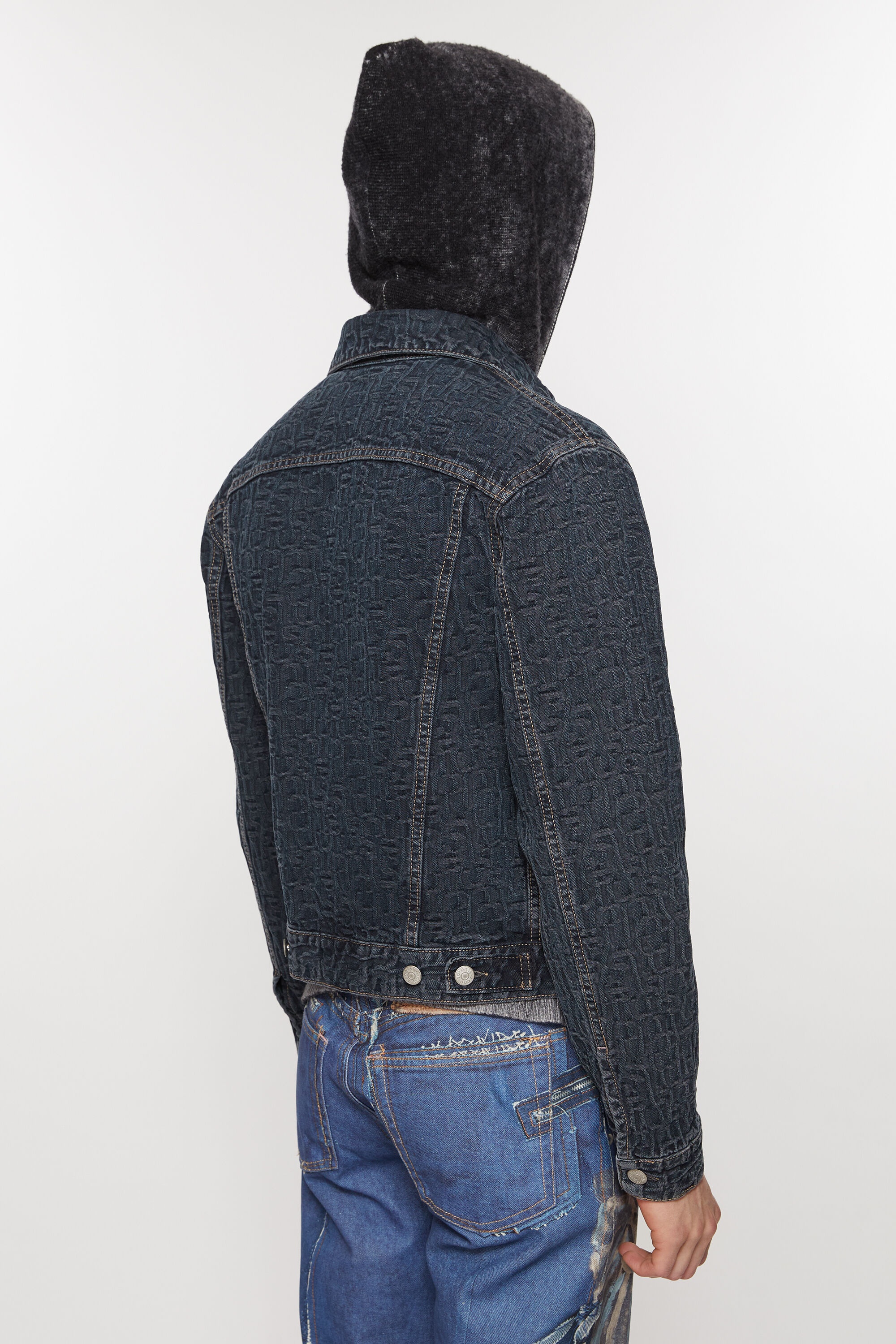 Denim jacket - Regular cropped fit - Blue/black - 4