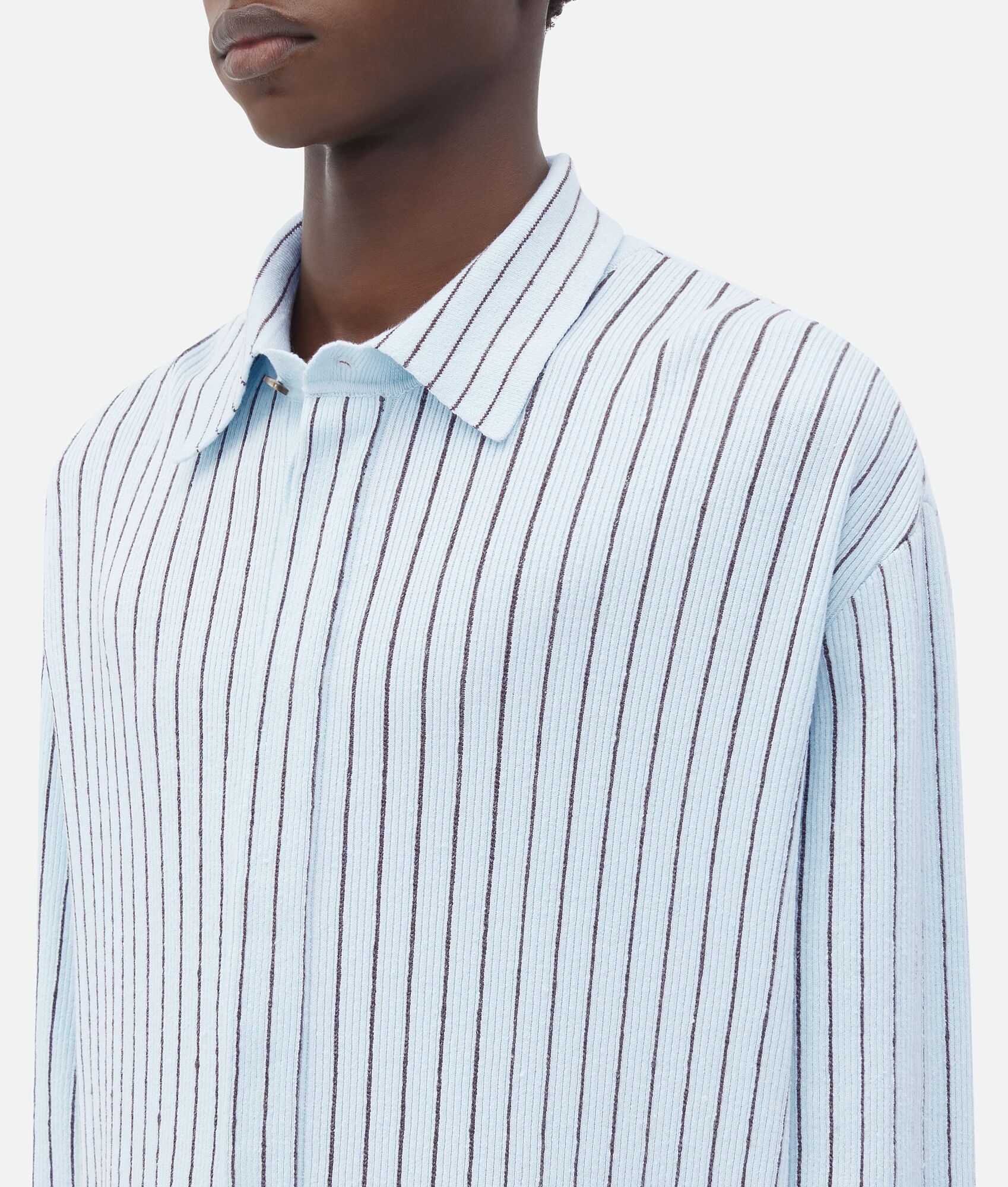 Pinstripe Knitted Linen Shirt - 5