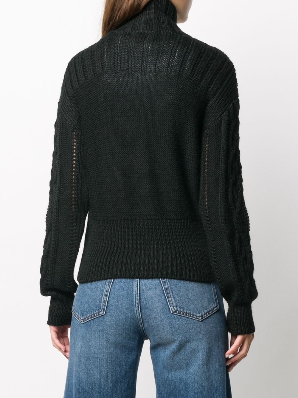 cable knit zipped jumper - 4