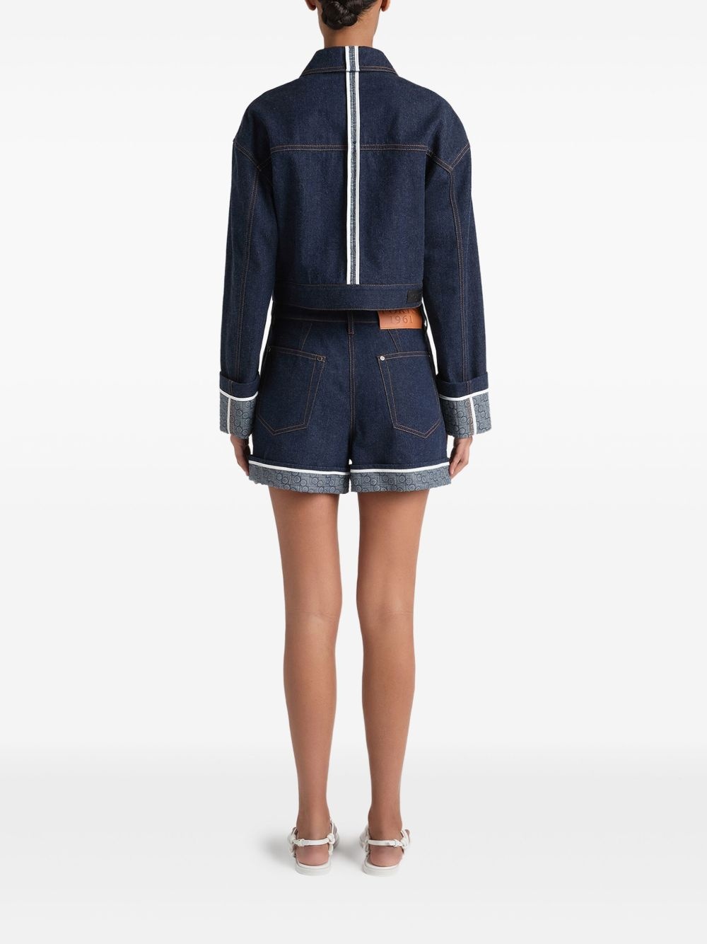 P-logo denim shorts - 3