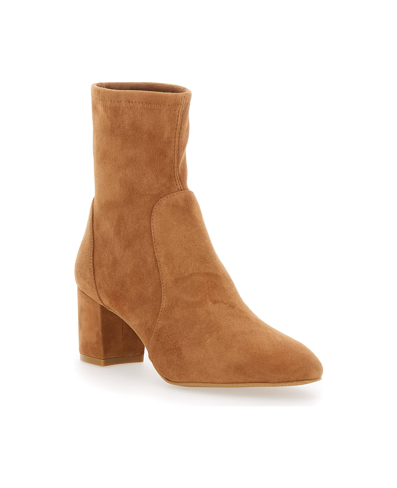 'yuliana' Beige Ankle Boots With Medium Block Heel In Ecoleather Woman - 2
