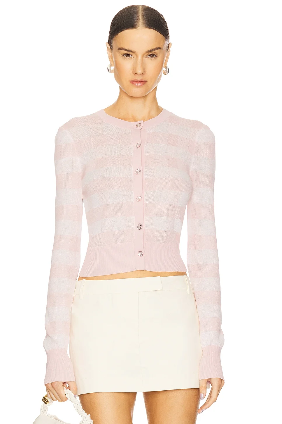 Gingham Knit Cardigan - 1