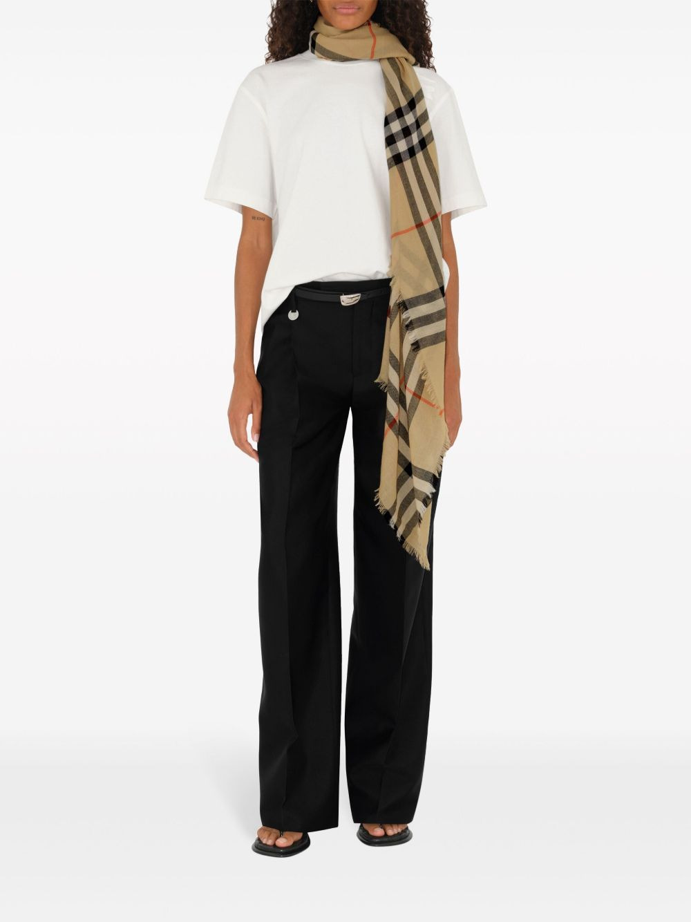 Burberry Men Lightweight Wool Scarf - 5
