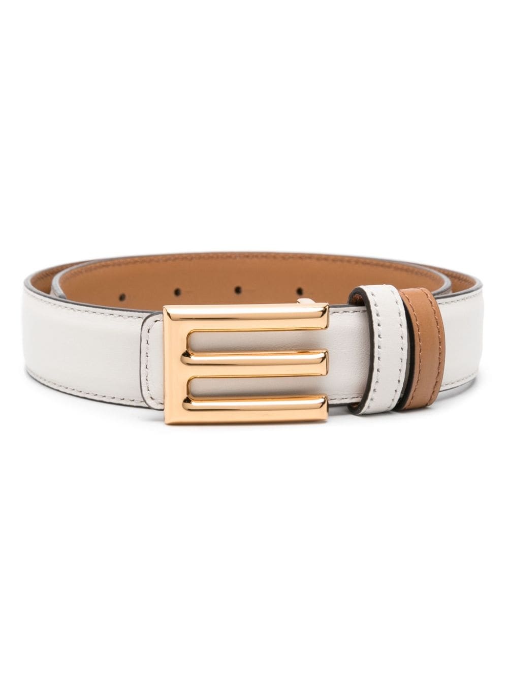 logo-buckle leather belt - 1