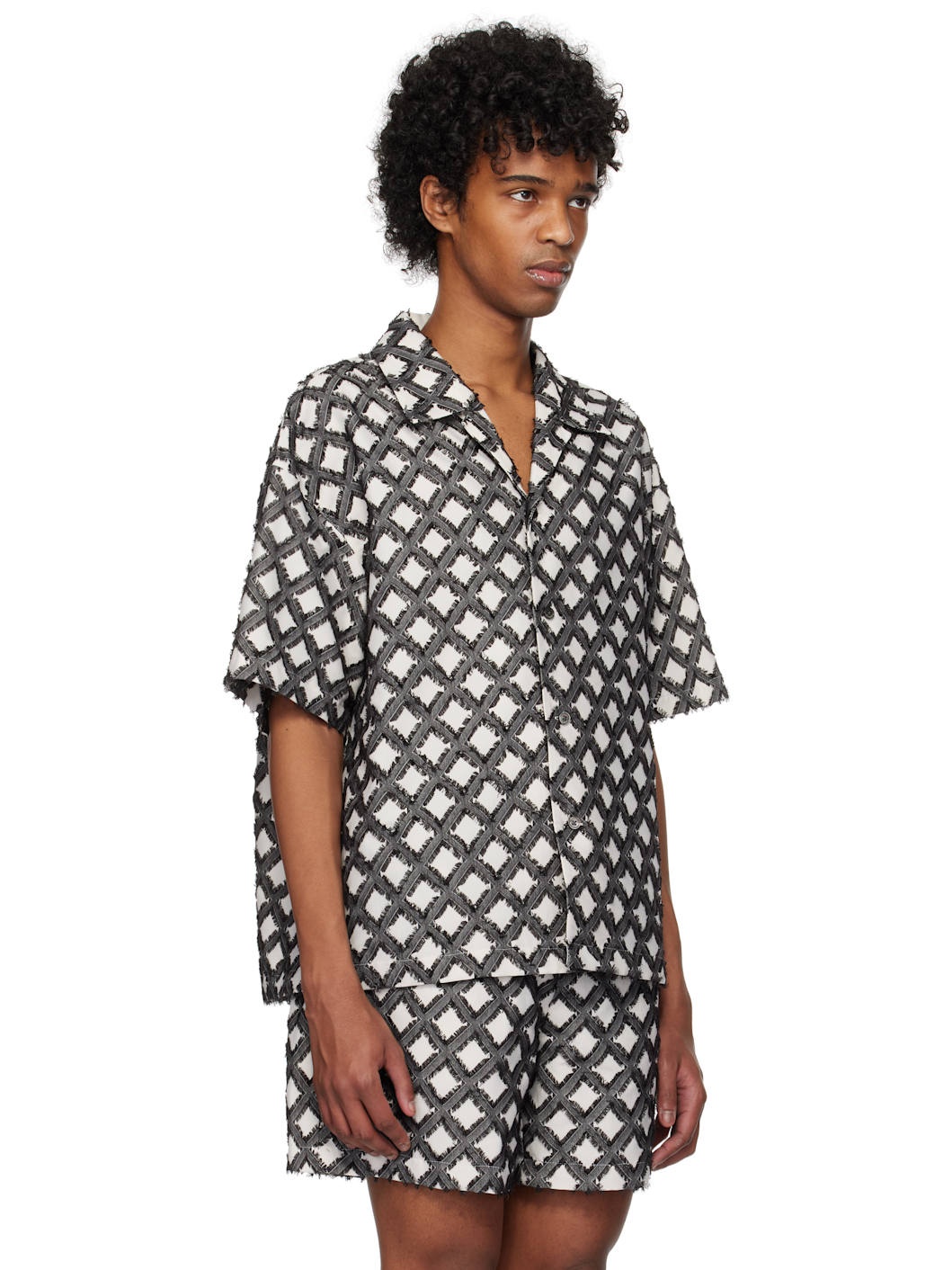 Black Argyle Jacquard Shirt - 2