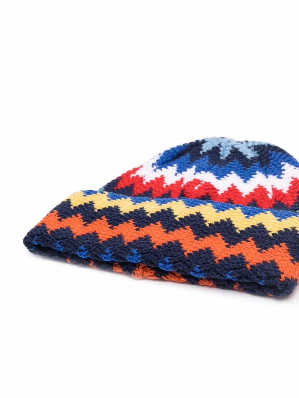 zigzag pattern wool beanie - 2