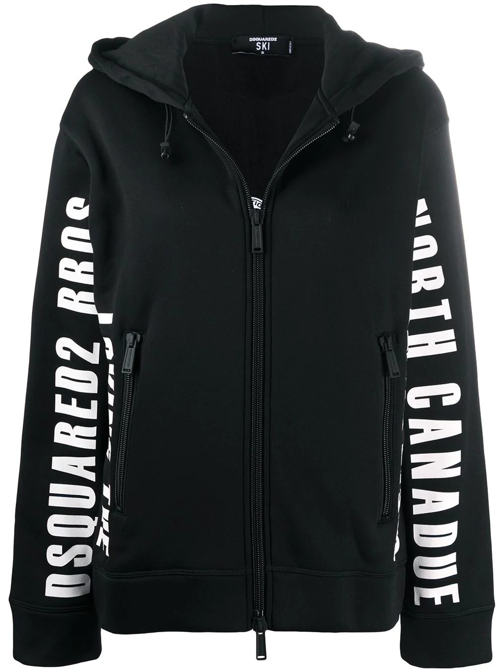 slogan print ski hoodie - 1