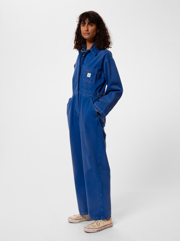 Ella Herringbone Boilersuit Blue - 2