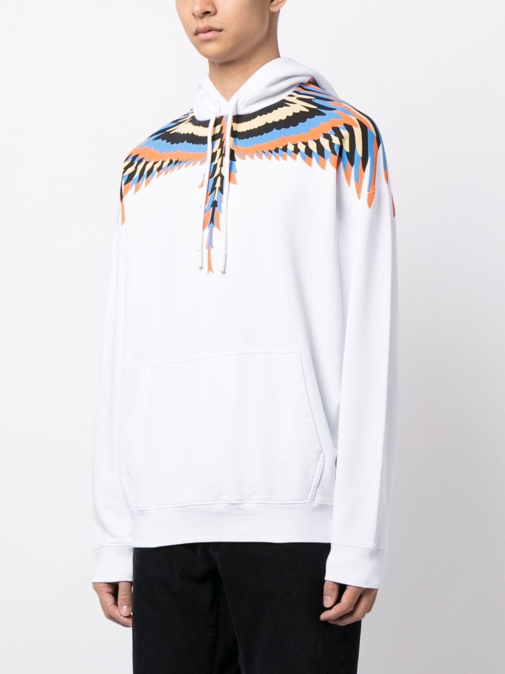 Wings-print cotton hoodie - 3