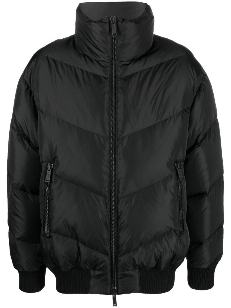 zipped-up padded coat - 1