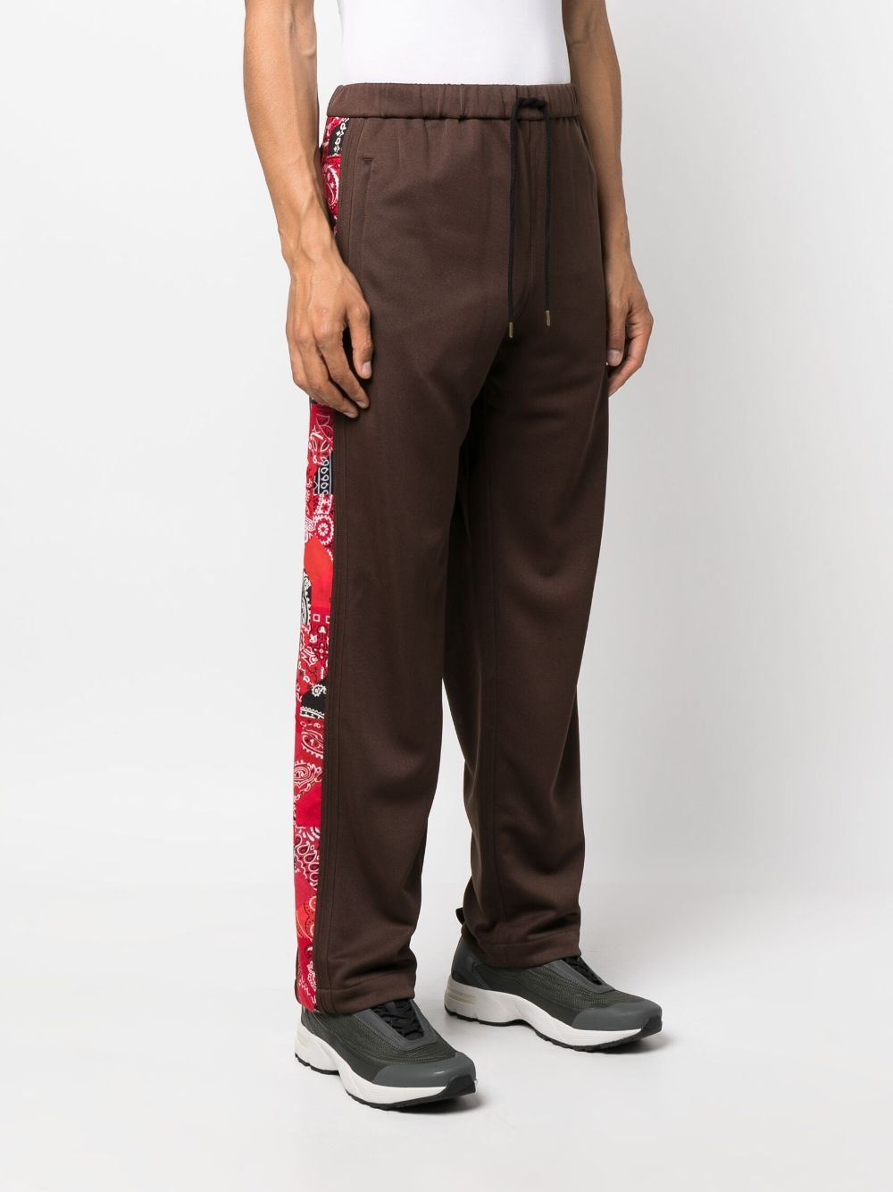 drawstring-waistband bandana-print trousers - 3