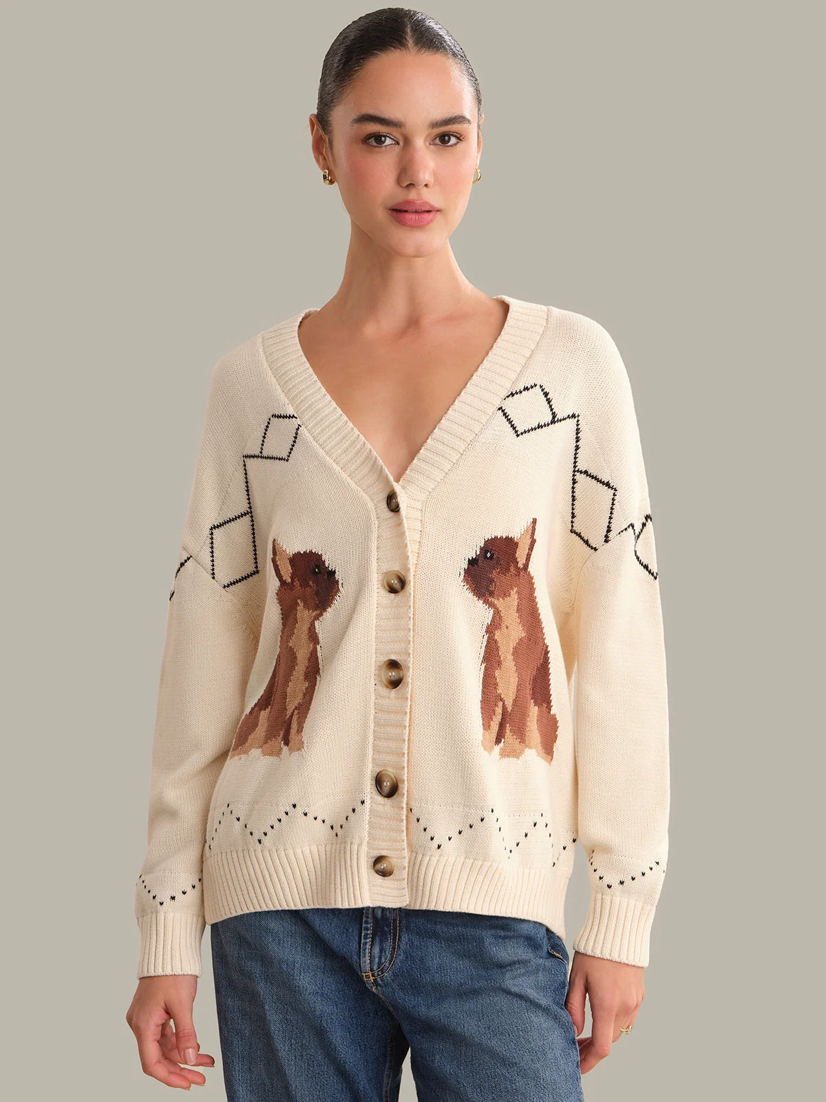 Emilia: 100% Cotton Frenchie Cardigan - 1