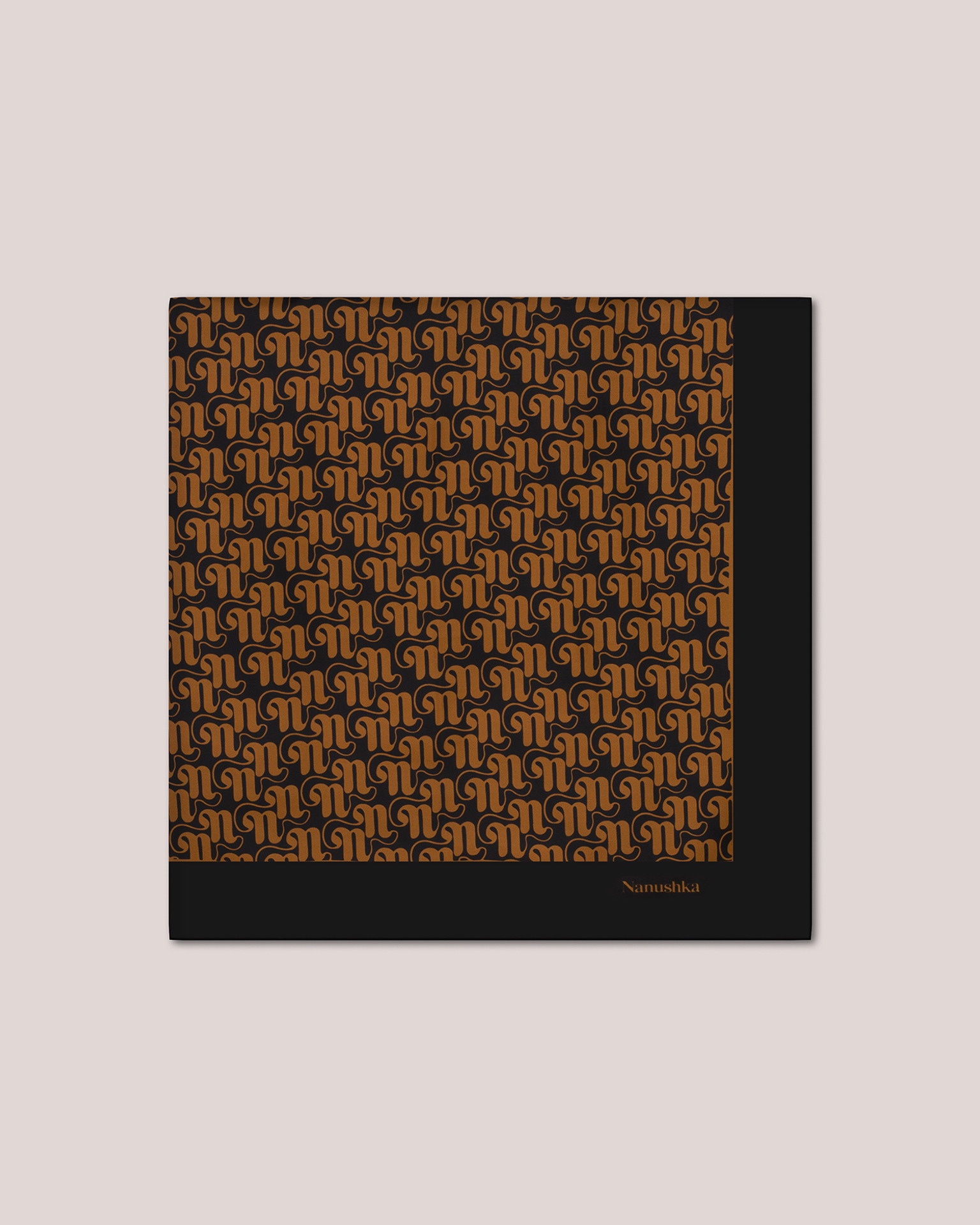 MIANI - Silk printed scarf - Art nouveau tan - 1