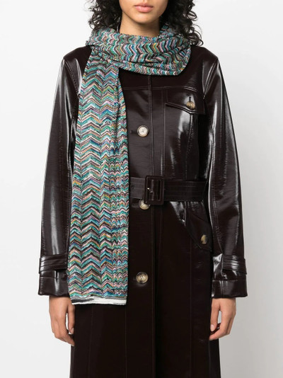 Missoni zigzag-stripe wool scarf outlook