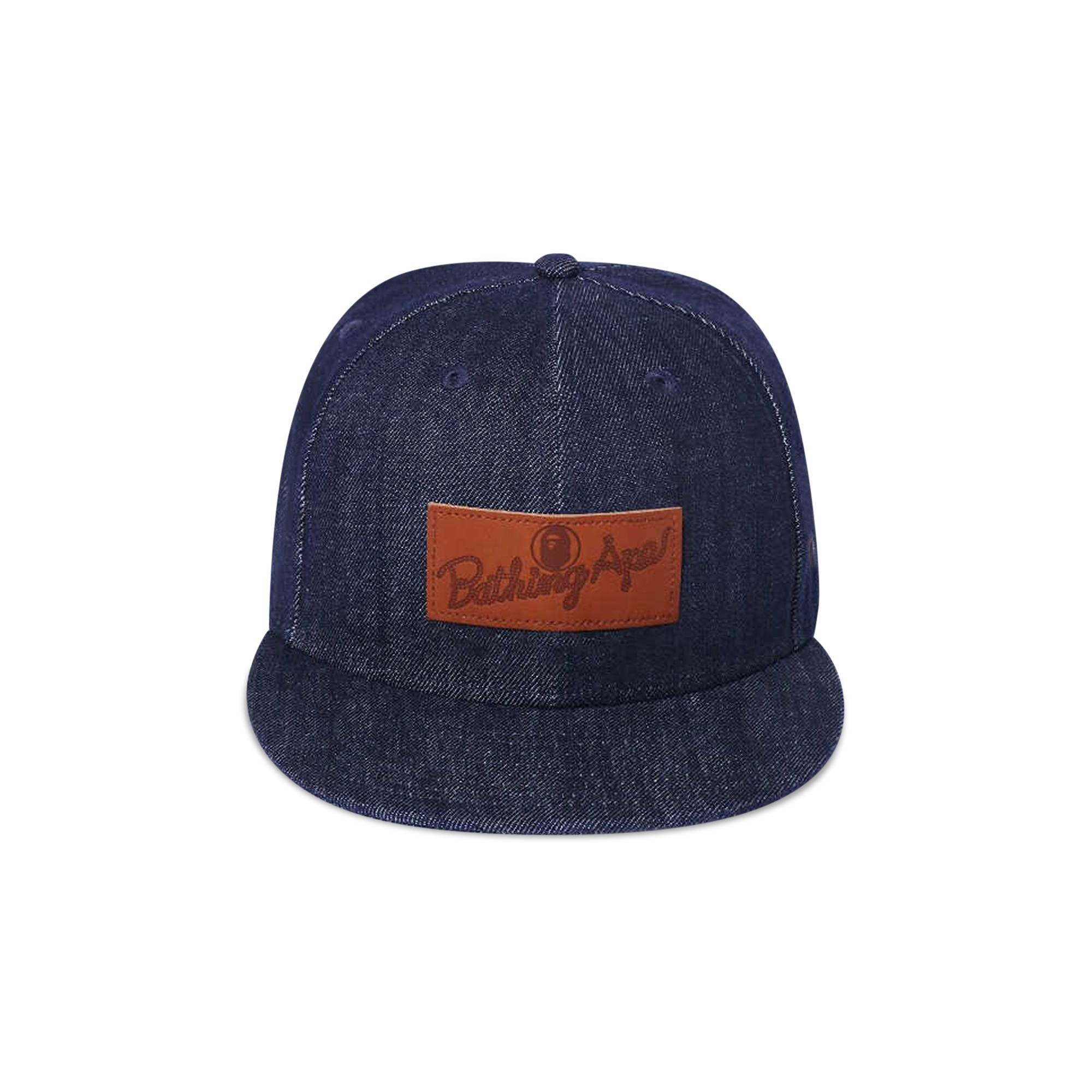 BAPE x New Era Leather Patch 9FIFTY Snapback Cap 'Navy/Indigo' - 1